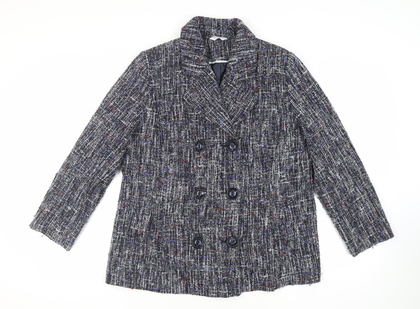 Classics Womens Blue Pea Coat Coat Size 18 Button