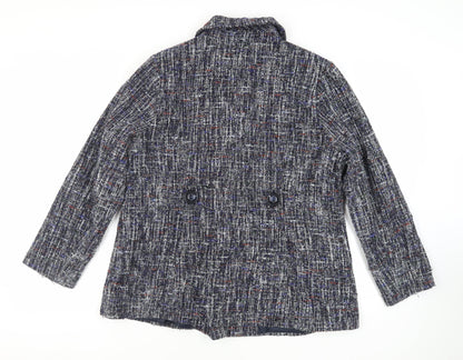 Classics Womens Blue Pea Coat Coat Size 18 Button