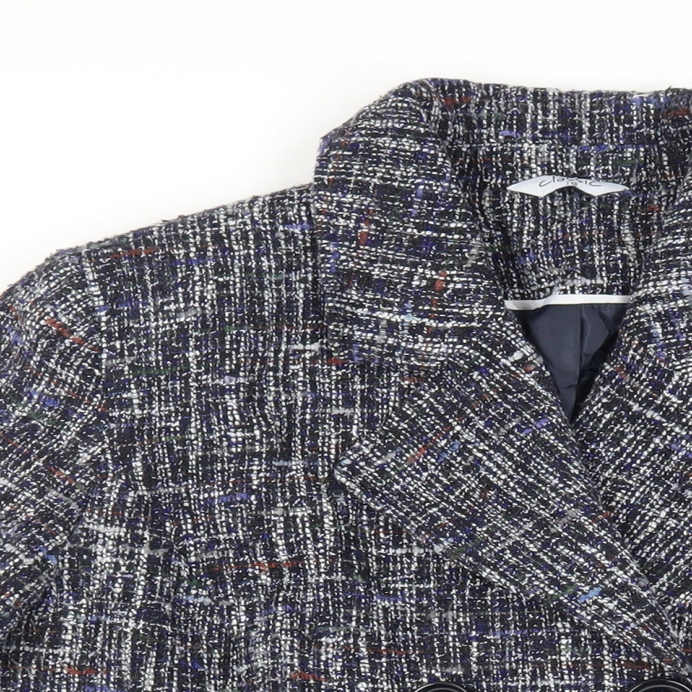 Classics Womens Blue Pea Coat Coat Size 18 Button