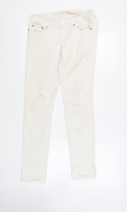 American Eagle Womens Ivory Cotton Skinny Jeans Size 30 in L31 in Regular Zip