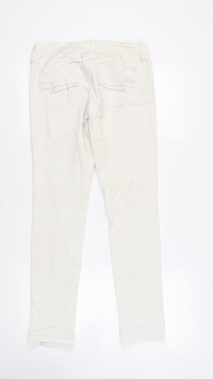 American Eagle Womens Ivory Cotton Skinny Jeans Size 30 in L31 in Regular Zip