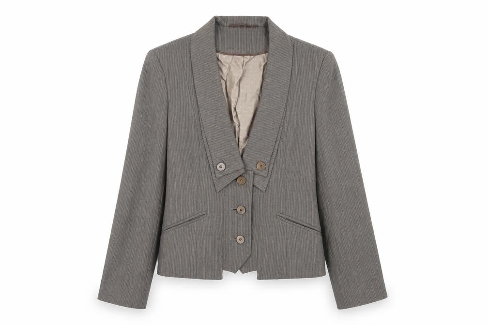 Next Womens Brown Striped Jacket Blazer Size 12 Button