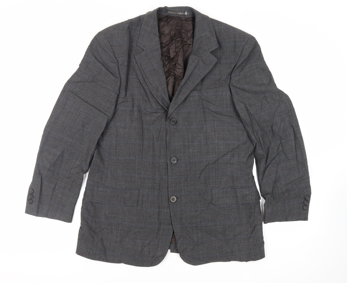 Woodhouse Mens Grey Plaid Wool Jacket Suit Jacket Size 40 Regular
