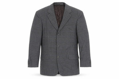 Woodhouse Mens Grey Plaid Wool Jacket Suit Jacket Size 40 Regular