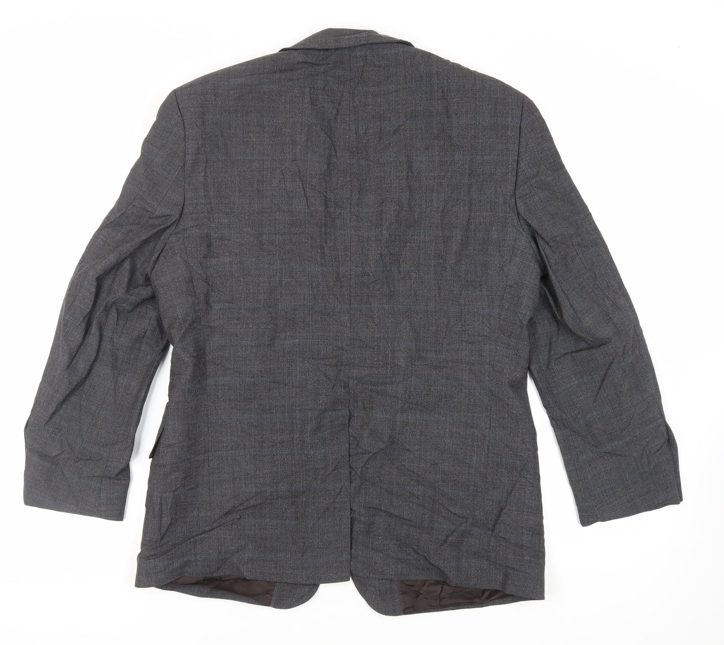 Woodhouse Mens Grey Plaid Wool Jacket Suit Jacket Size 40 Regular