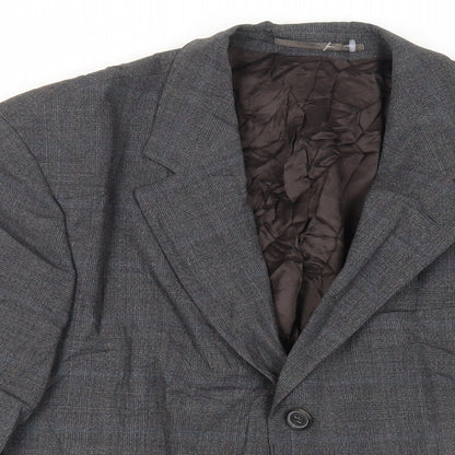 Woodhouse Mens Grey Plaid Wool Jacket Suit Jacket Size 40 Regular