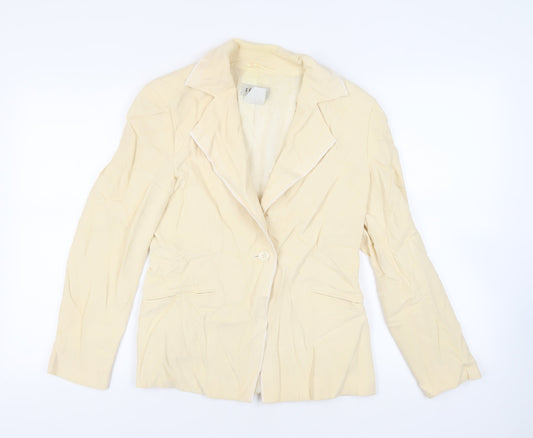Feraud Womens Ivory Jacket Blazer Size 10 Button - Vintage