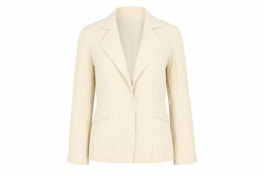 Feraud Womens Ivory Jacket Blazer Size 10 Button - Vintage