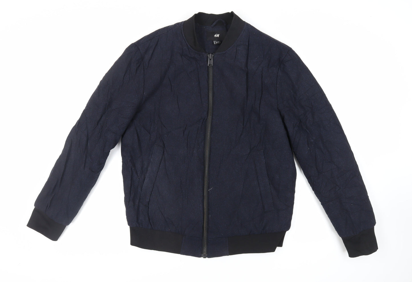 Mens UK Size M H&M Blue Bomber Jacket