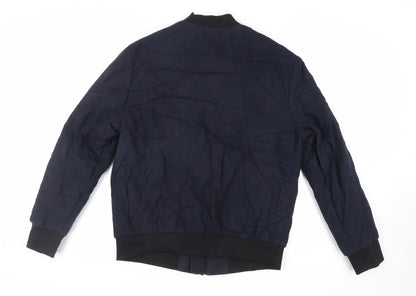 Mens UK Size M H&M Blue Bomber Jacket