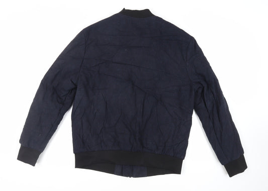 Mens UK Size M H&M Blue Bomber Jacket