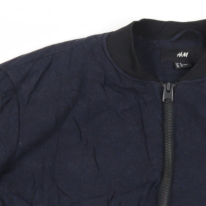 Mens UK Size M H&M Blue Bomber Jacket