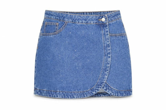 Womens UK Size 10 Denim & Co. Wrap Denim Skirt