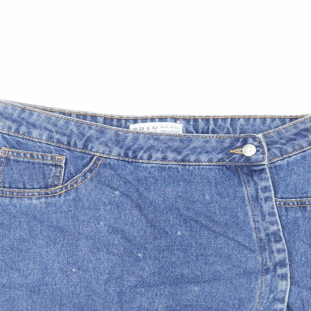 Womens UK Size 10 Denim & Co. Wrap Denim Skirt