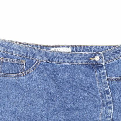 Womens UK Size 10 Denim & Co. Wrap Denim Skirt