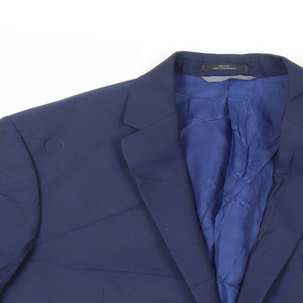 Mens UK Size 42 Marks and Spencer Regular Blue Suit Jacket