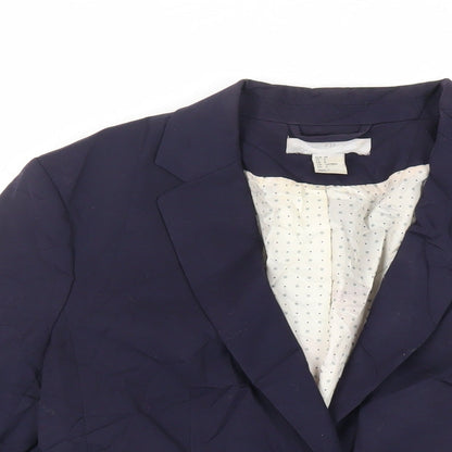 H&M Womens Blue Jacket Blazer Size 10 Button