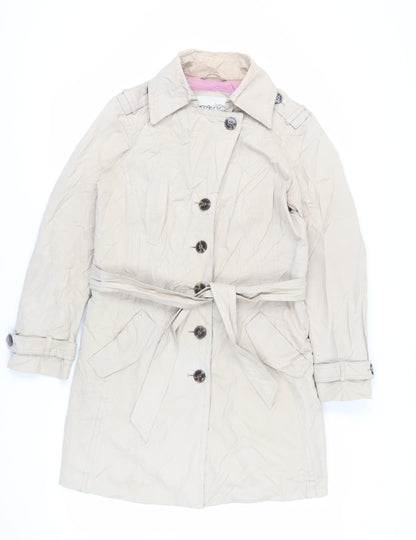 Esprit Womens Beige Trench Coat Coat Size 14 Button - Belted