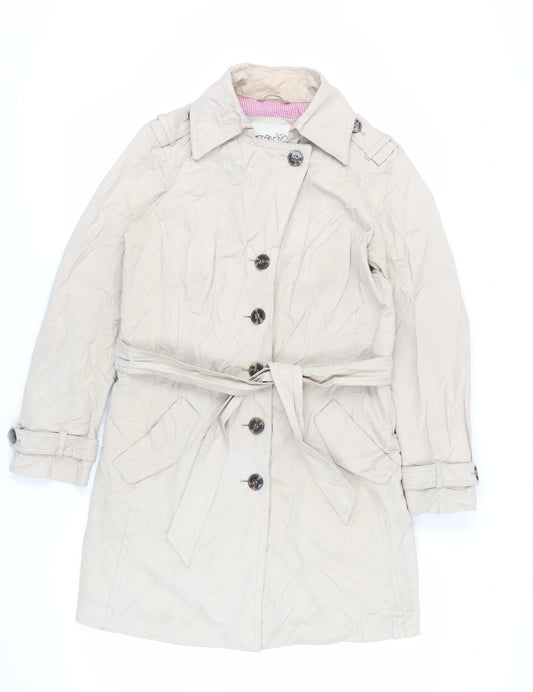 Esprit Womens Beige Trench Coat Coat Size 14 Button - Belted