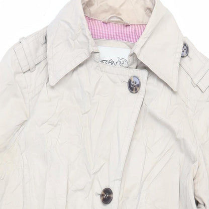 Esprit Womens Beige Trench Coat Coat Size 14 Button - Belted