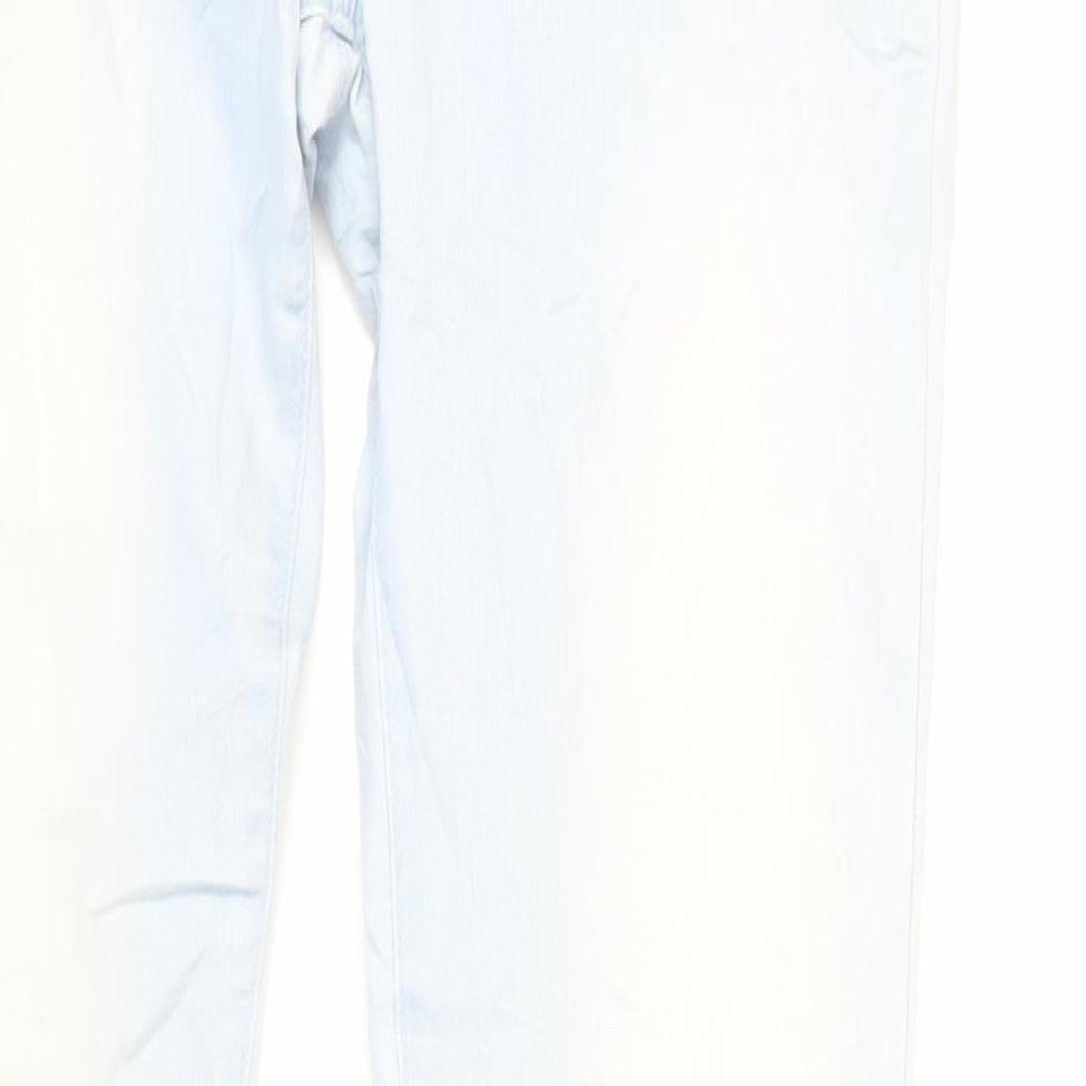 NEXT Womens Blue Cotton Skinny Jeans Size 12 L31 in Regular Zip