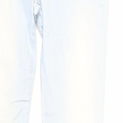 NEXT Womens Blue Cotton Skinny Jeans Size 12 L31 in Regular Zip