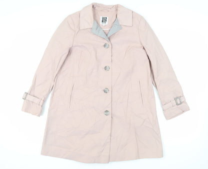 Womens UK Size 12 Debenhams Pink Trench Coat