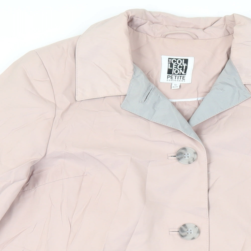 Womens UK Size 12 Debenhams Pink Trench Coat