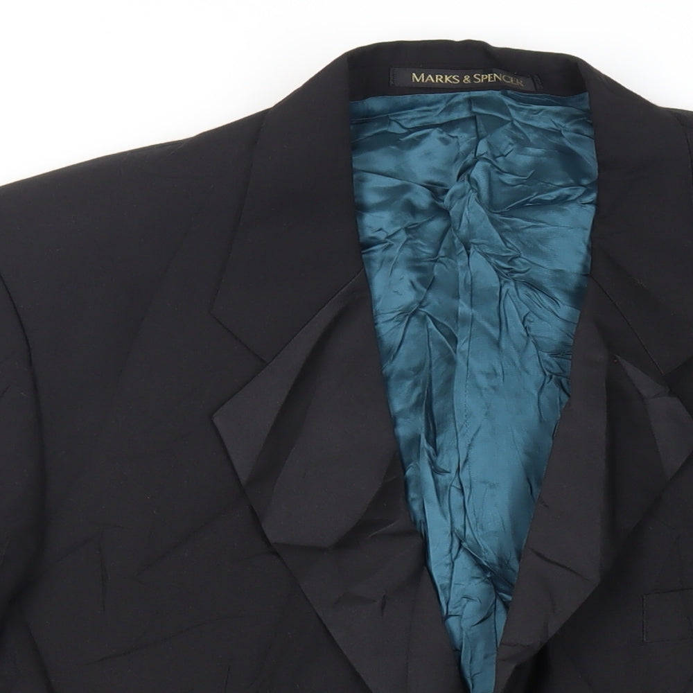 Mens UK Size 44 St Michael Regular Black Suit Tuxedo