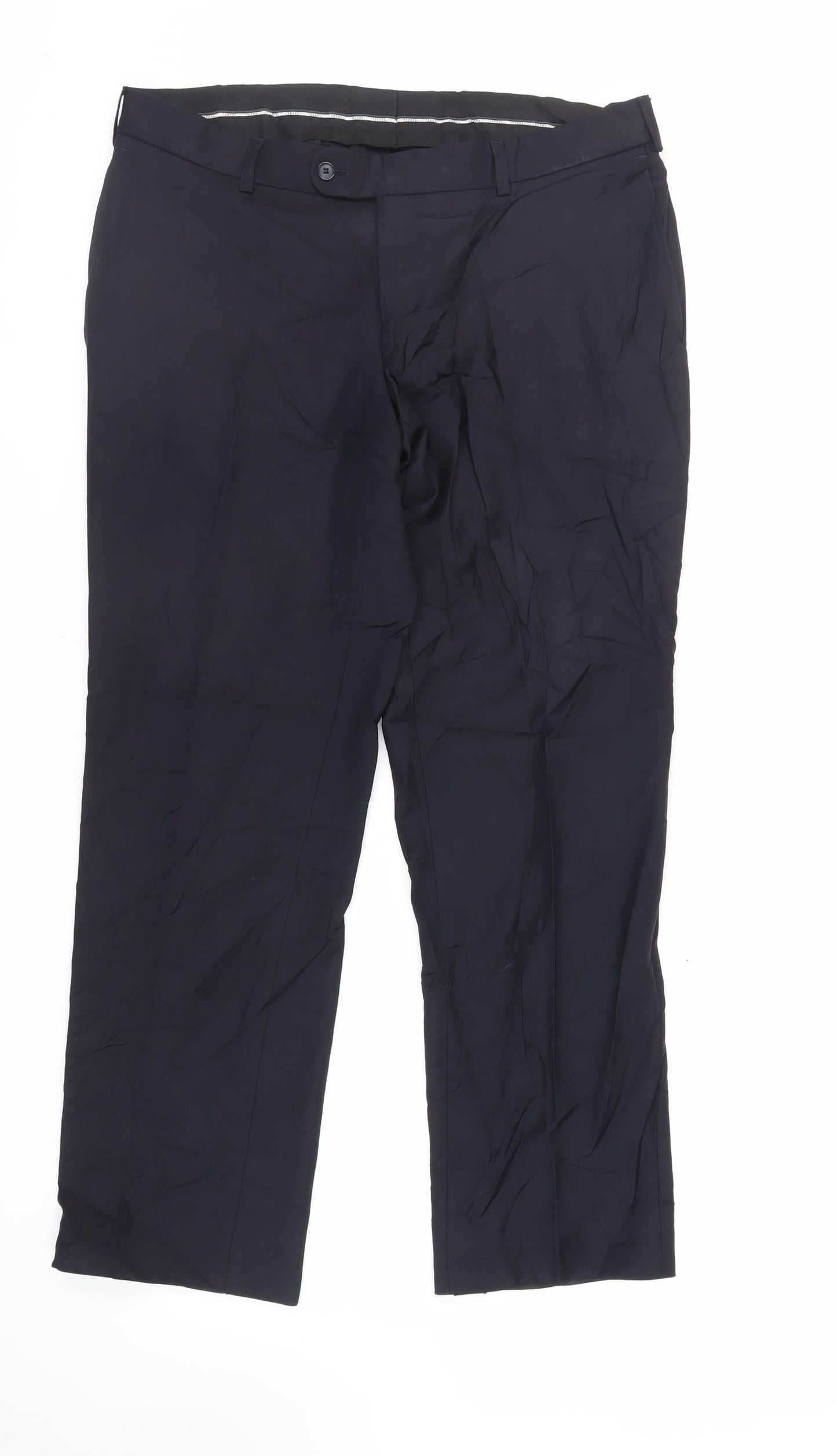 Atelier Torino Mens Blue Polyester Dress Pants Trousers Size 36 in L30 in Regular Zip