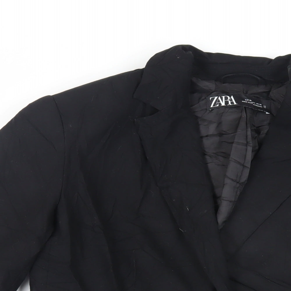 Zara Womens Black Jacket Blazer Size 10 Button