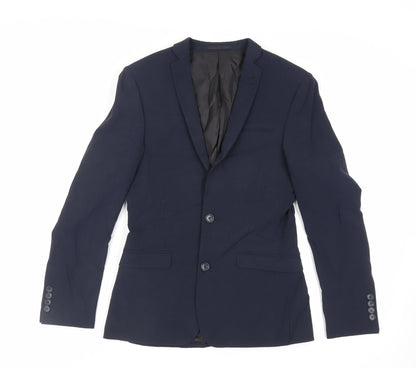 ASOS Mens Blue Polyester Jacket Suit Jacket Size 36 Regular