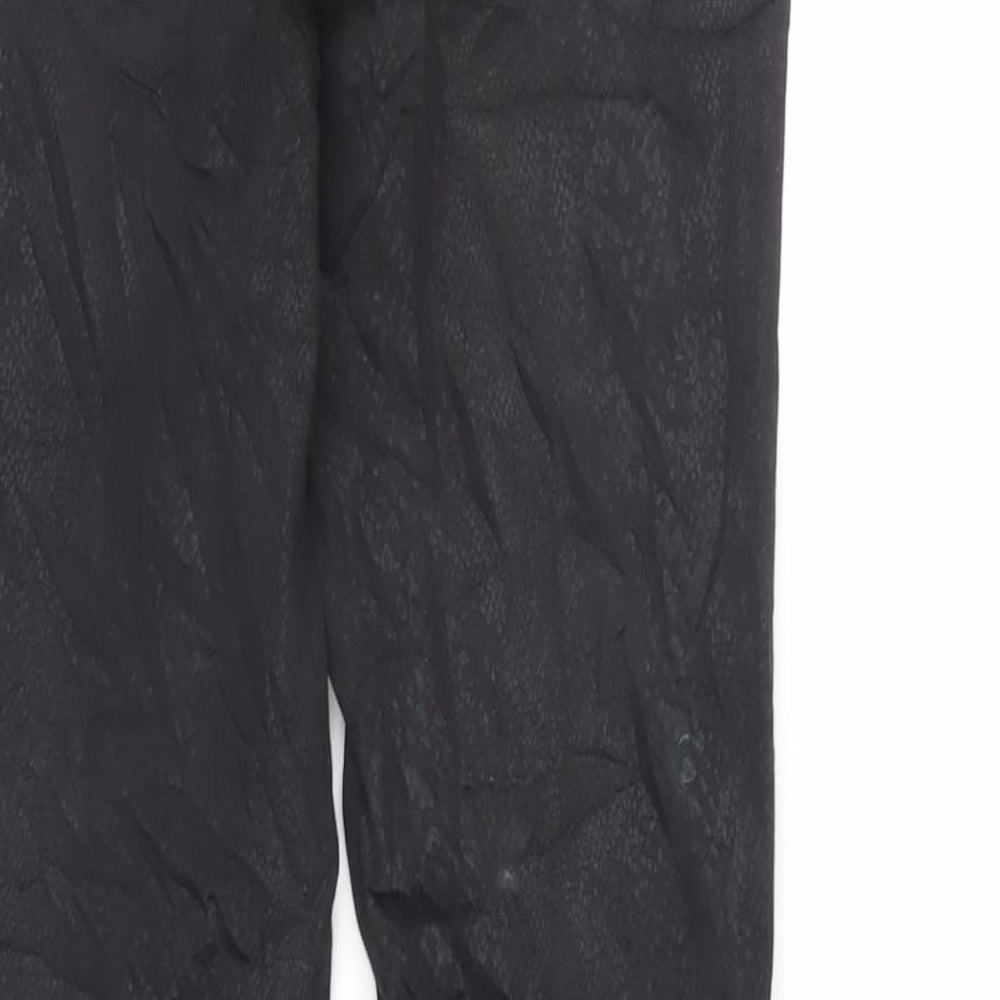 TU Womens Black Animal Print Cotton Skinny Jeans Size 10 L28 in Regular Zip - Coated