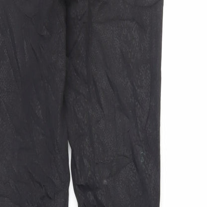 TU Womens Black Animal Print Cotton Skinny Jeans Size 10 L28 in Regular Zip - Coated