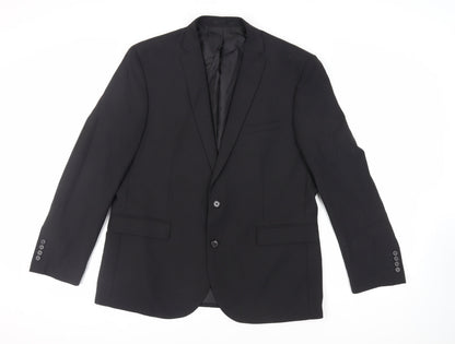 Mens UK Size 46 Fellini Regular Black Suit Jacket
