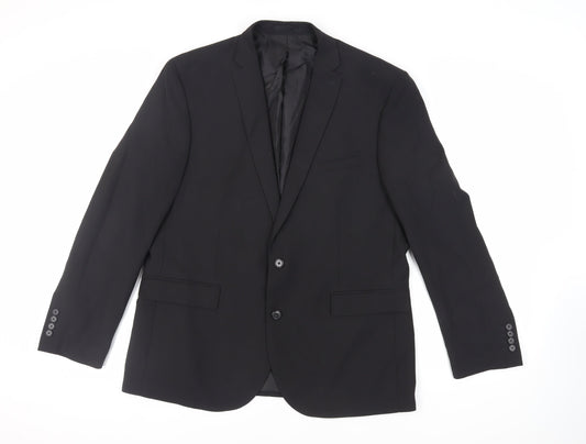 Mens UK Size 46 Fellini Regular Black Suit Jacket