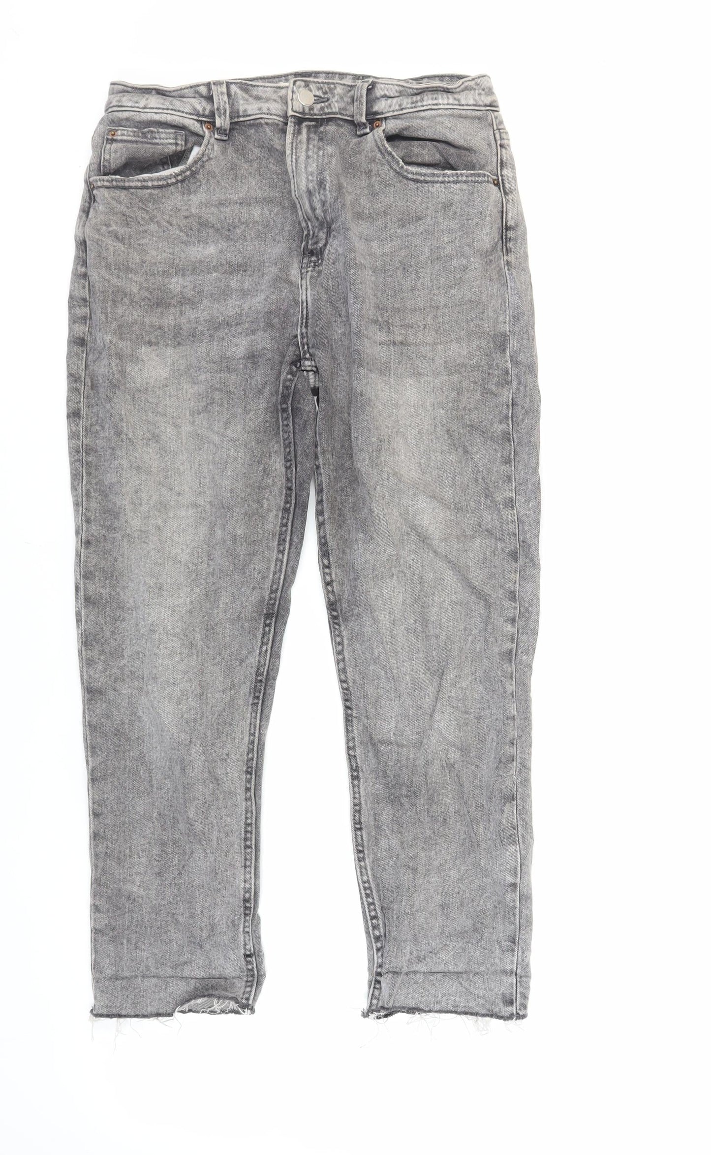 Womens UK Size 14 Denim & Co. Regular Fit Straight Grey Jeans