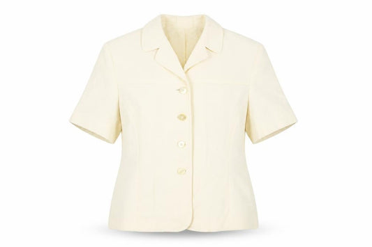 St Michael Womens Ivory Jacket Blazer Size 14 Button - Vintage