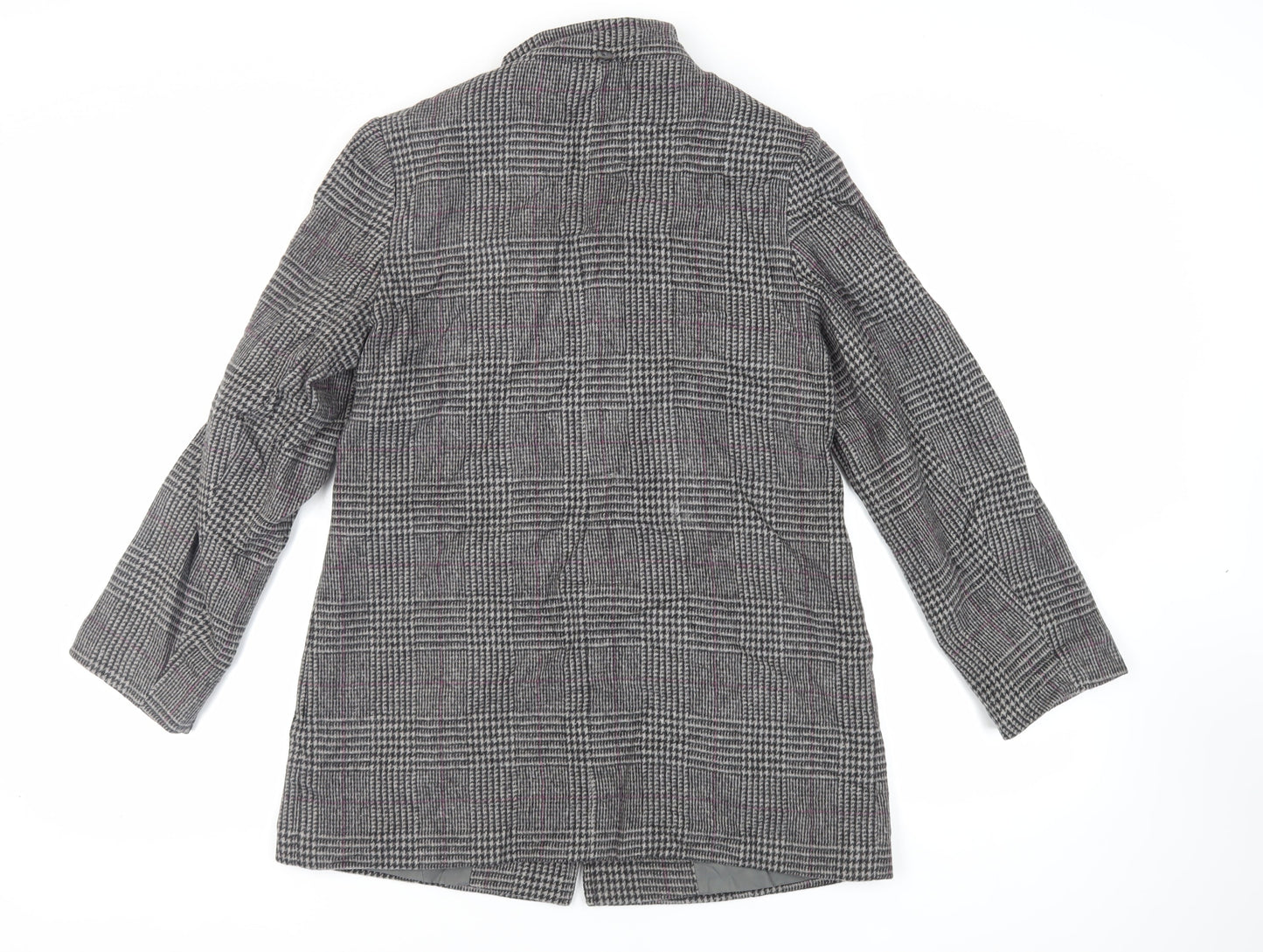 Classics Womens Grey Plaid Jacket Blazer Size 10 Button