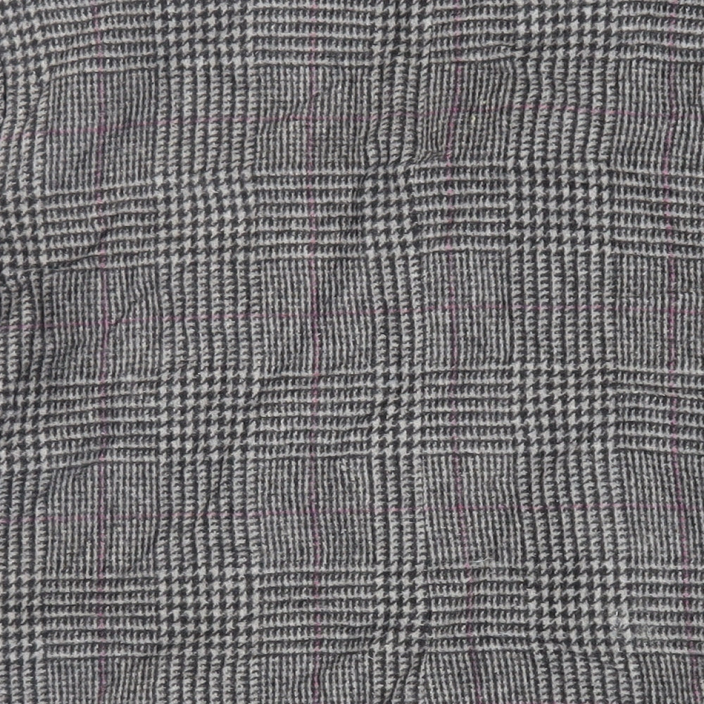 Classics Womens Grey Plaid Jacket Blazer Size 10 Button