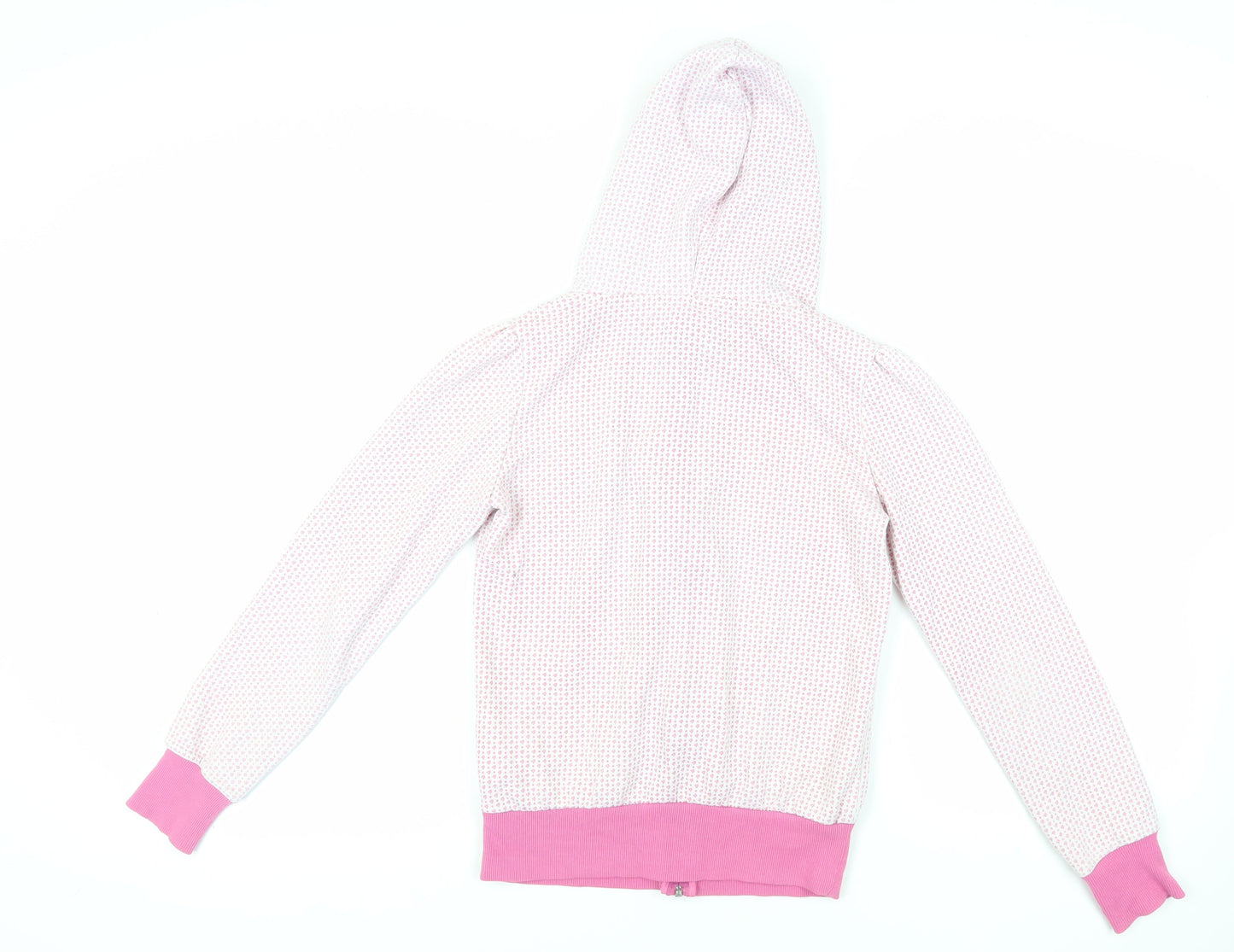 Spalding Womens Pink Geometric Polyester Full Zip Hoodie Size 10 Zip - Logo