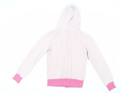 Spalding Womens Pink Geometric Polyester Full Zip Hoodie Size 10 Zip - Logo