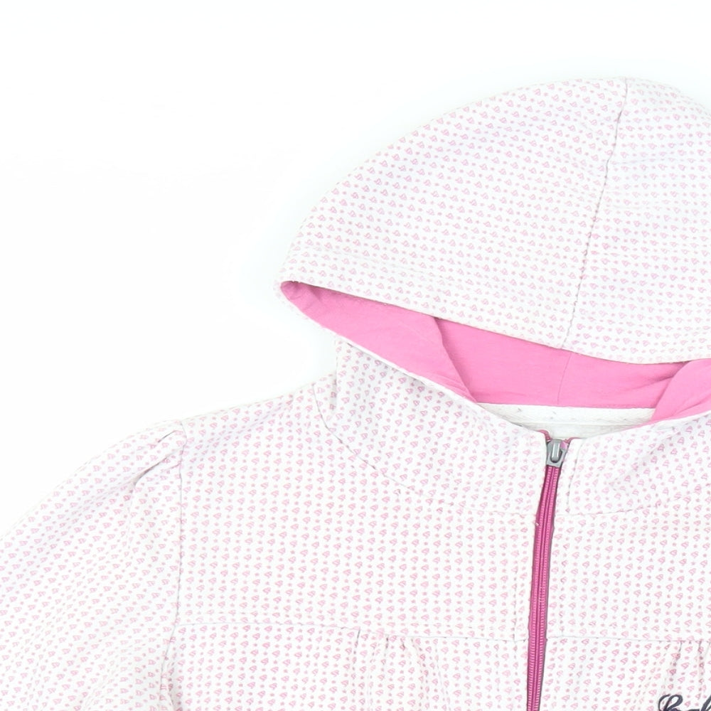 Spalding Womens Pink Geometric Polyester Full Zip Hoodie Size 10 Zip - Logo