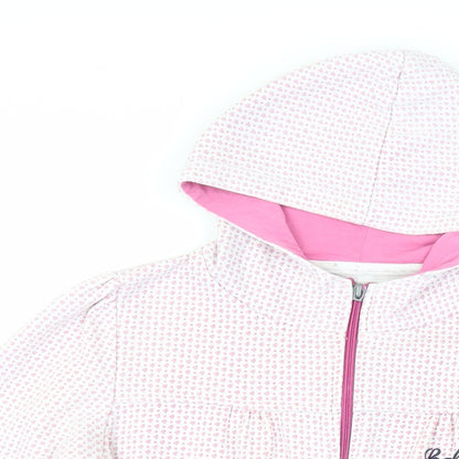 Spalding Womens Pink Geometric Polyester Full Zip Hoodie Size 10 Zip - Logo