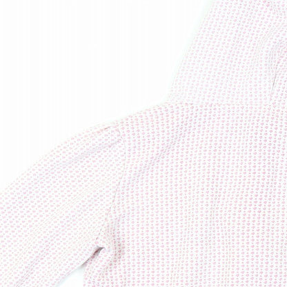 Spalding Womens Pink Geometric Polyester Full Zip Hoodie Size 10 Zip - Logo