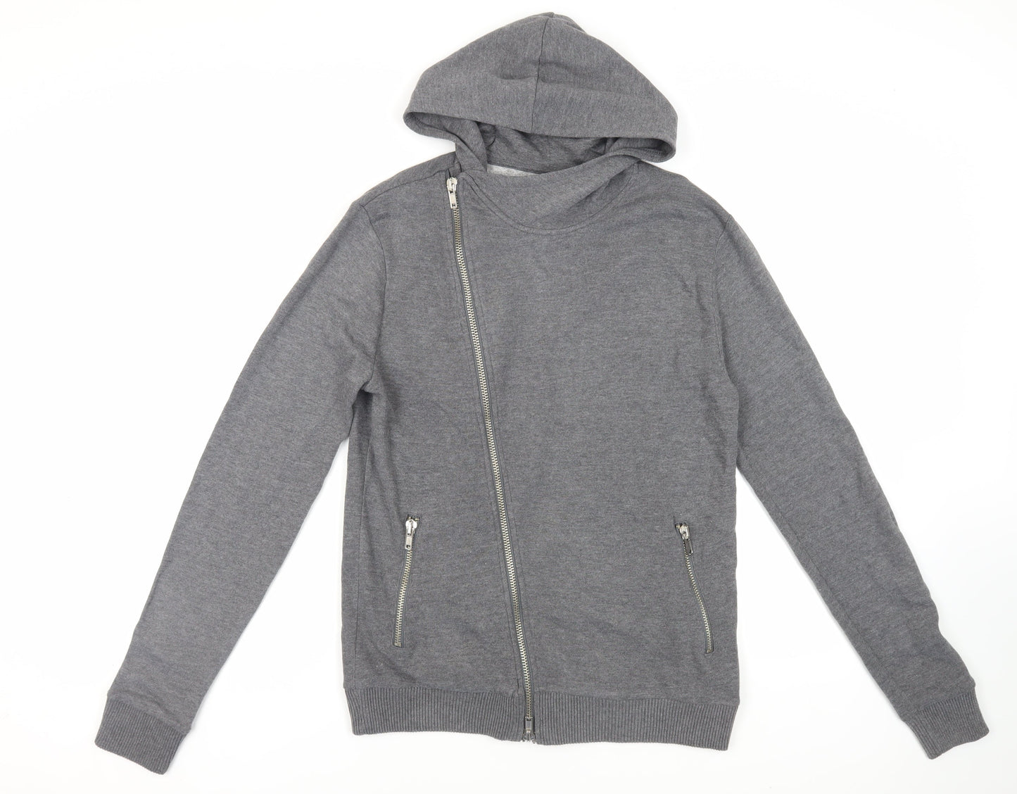 Mens UK Size XS River Island Grey Full Zip Hoodie
