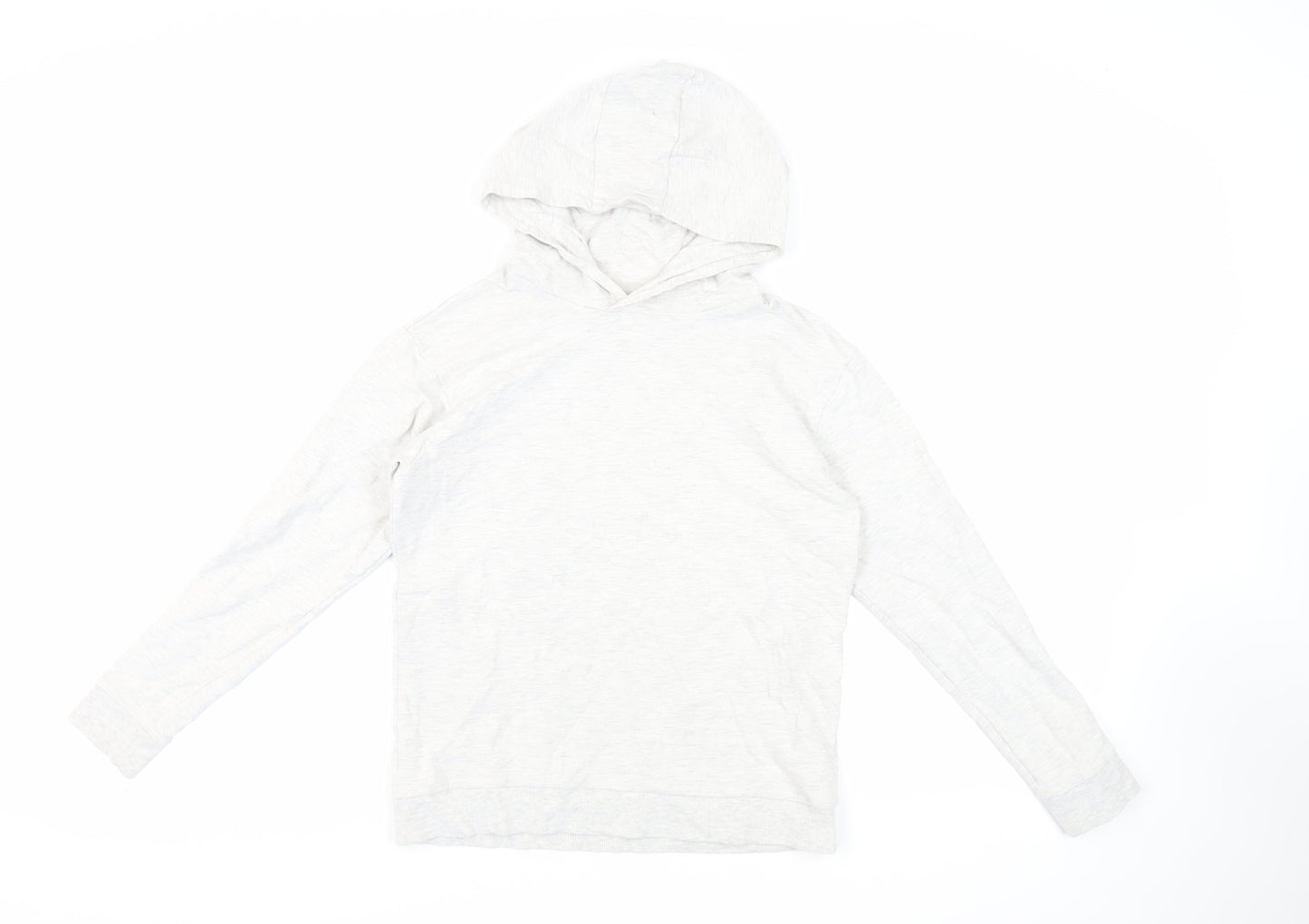 Marks and Spencer Girls Grey Cotton Pullover Hoodie Size 12-13 Years Pullover
