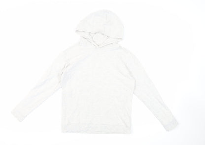 Marks and Spencer Girls Grey Cotton Pullover Hoodie Size 12-13 Years Pullover