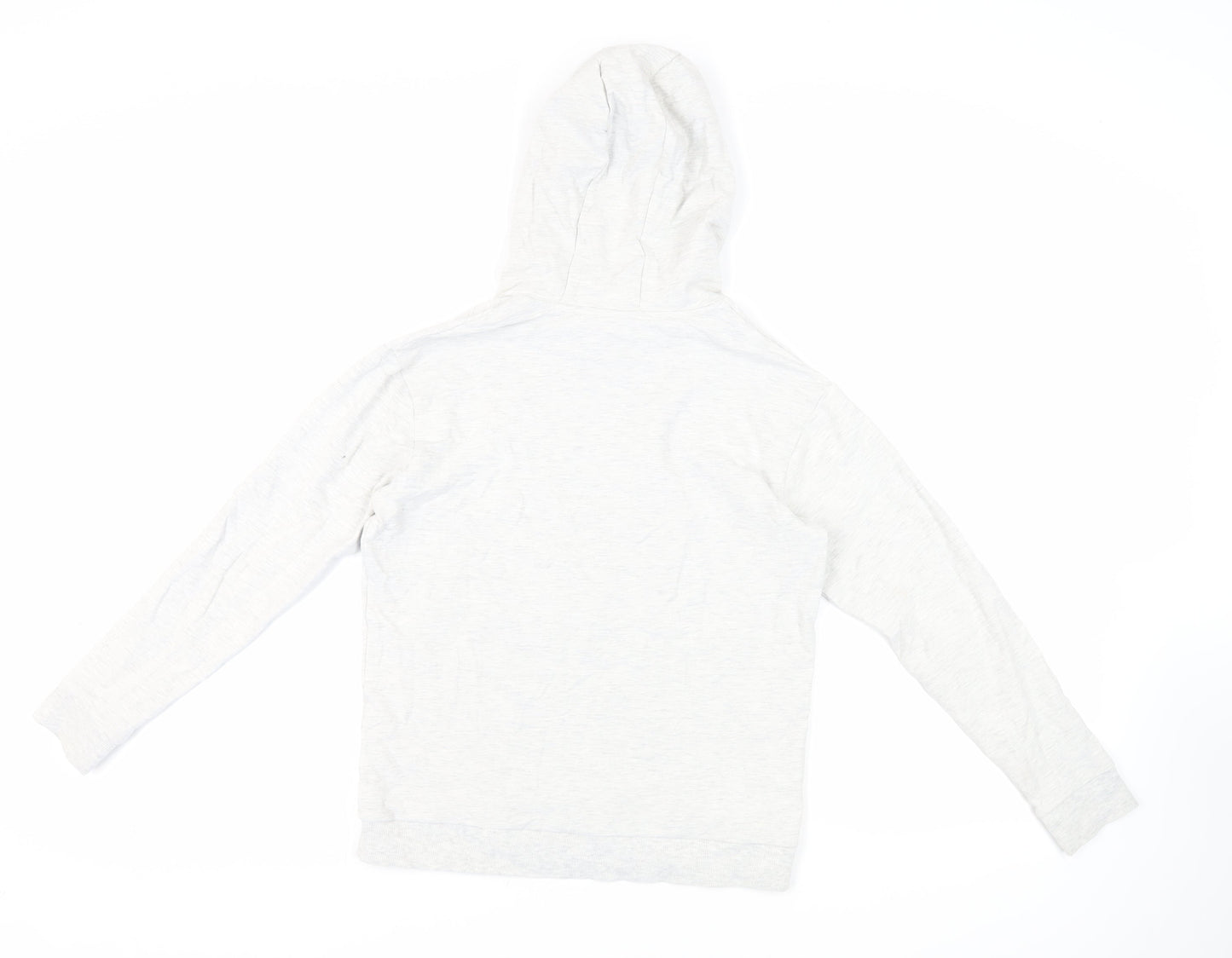 Marks and Spencer Girls Grey Cotton Pullover Hoodie Size 12-13 Years Pullover