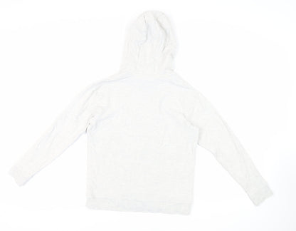 Marks and Spencer Girls Grey Cotton Pullover Hoodie Size 12-13 Years Pullover